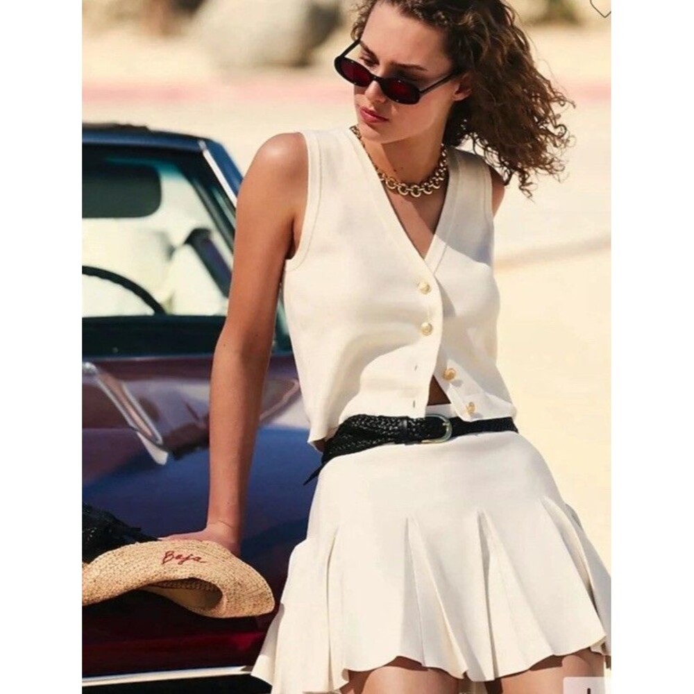 J. Crew Factory Cream Sleeveless Top